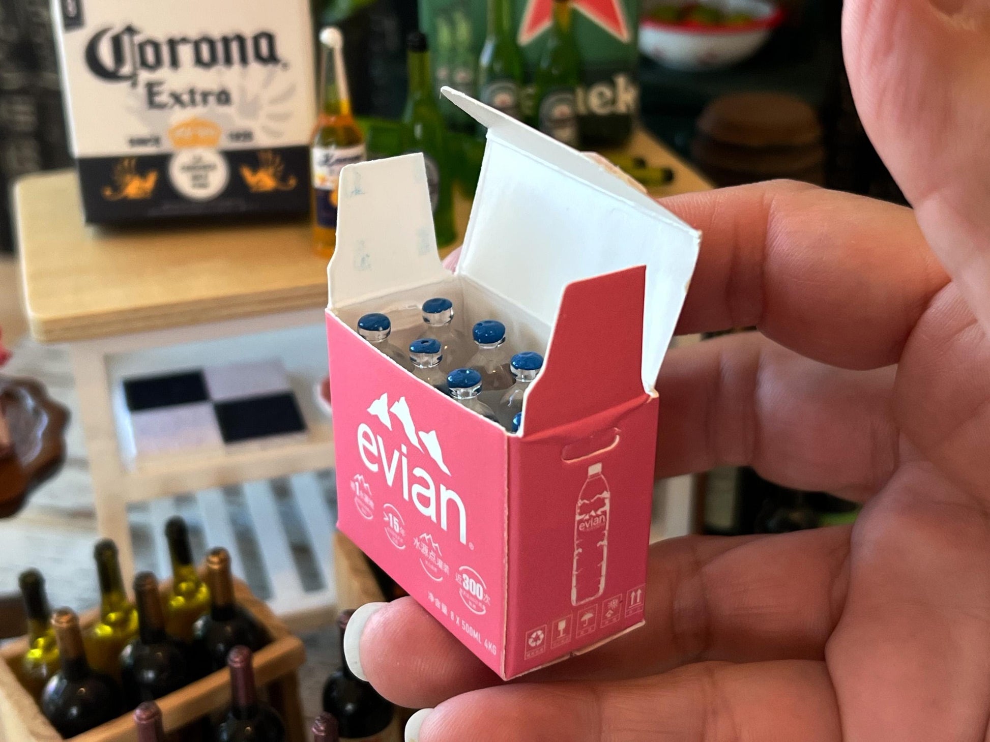 Miniature 1:12 Scale 8-Pack Water Bottle Set –  Cardboard Box __etsy:6670525130