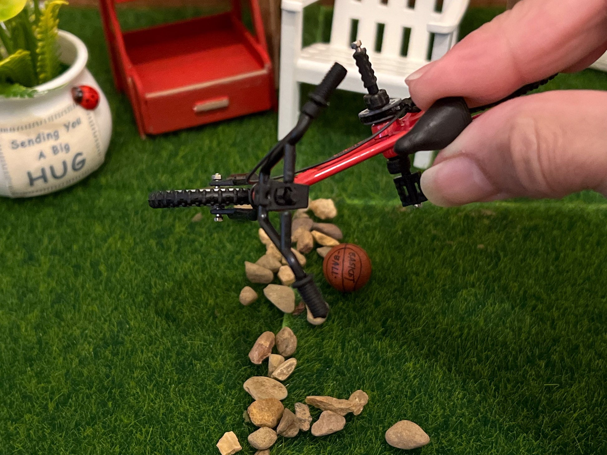 These adorable miniature 1:12 scale simulation mountain bikes are made to perfection in every way and exceptionally realistic! They are made out of metal; have functional front and rear pegs, wheels that spin and handlebars that turn. __etsy:5732218752