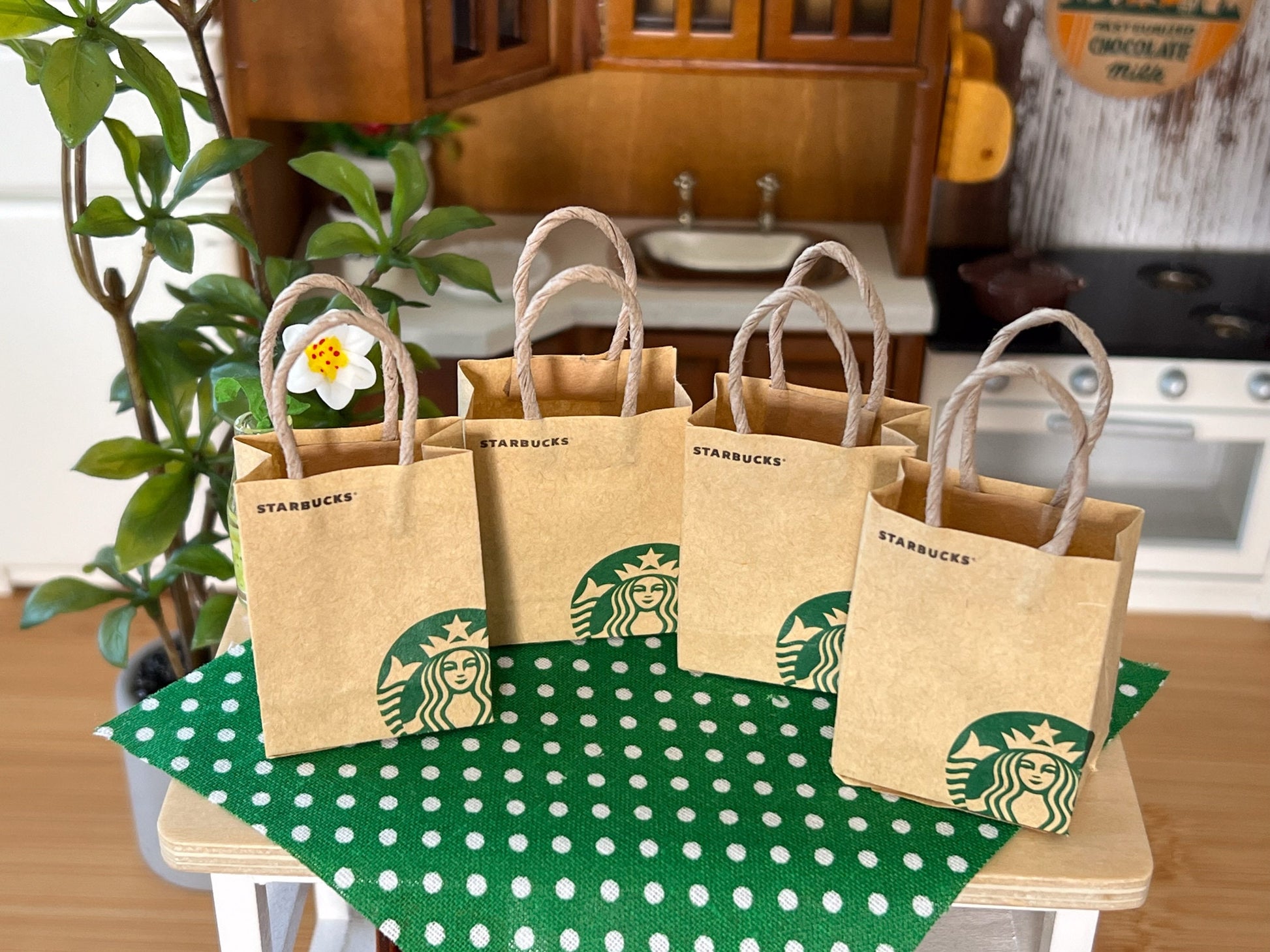 Miniature 1:12 Scale Supermarket Kraft Paper Bags – Set of 4 | Coffee & Bakery Bags __etsy:6382682665