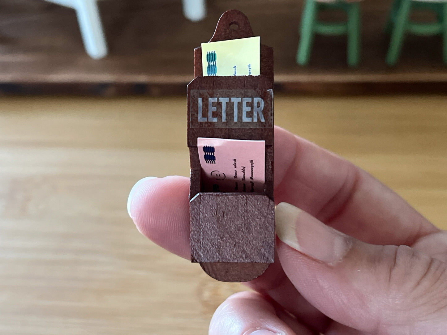 Miniature 1:12 Scale Wooden Letter Holder – Dollhouse Mail Organizer __etsy:5906369581