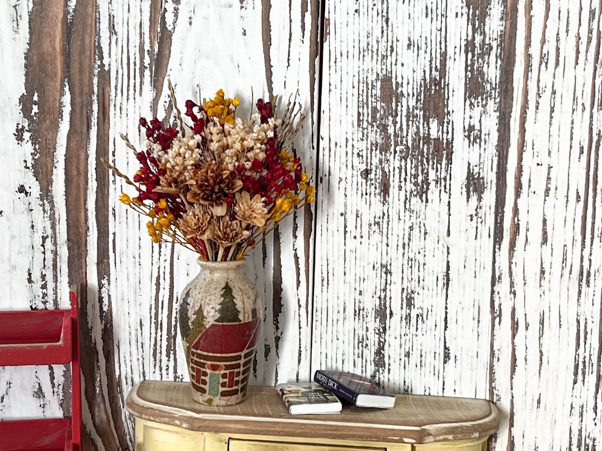 Miniature Stoneware Vase 1:6 Scale – Cabin Decoupage for Dollhouses __etsy:5896042616