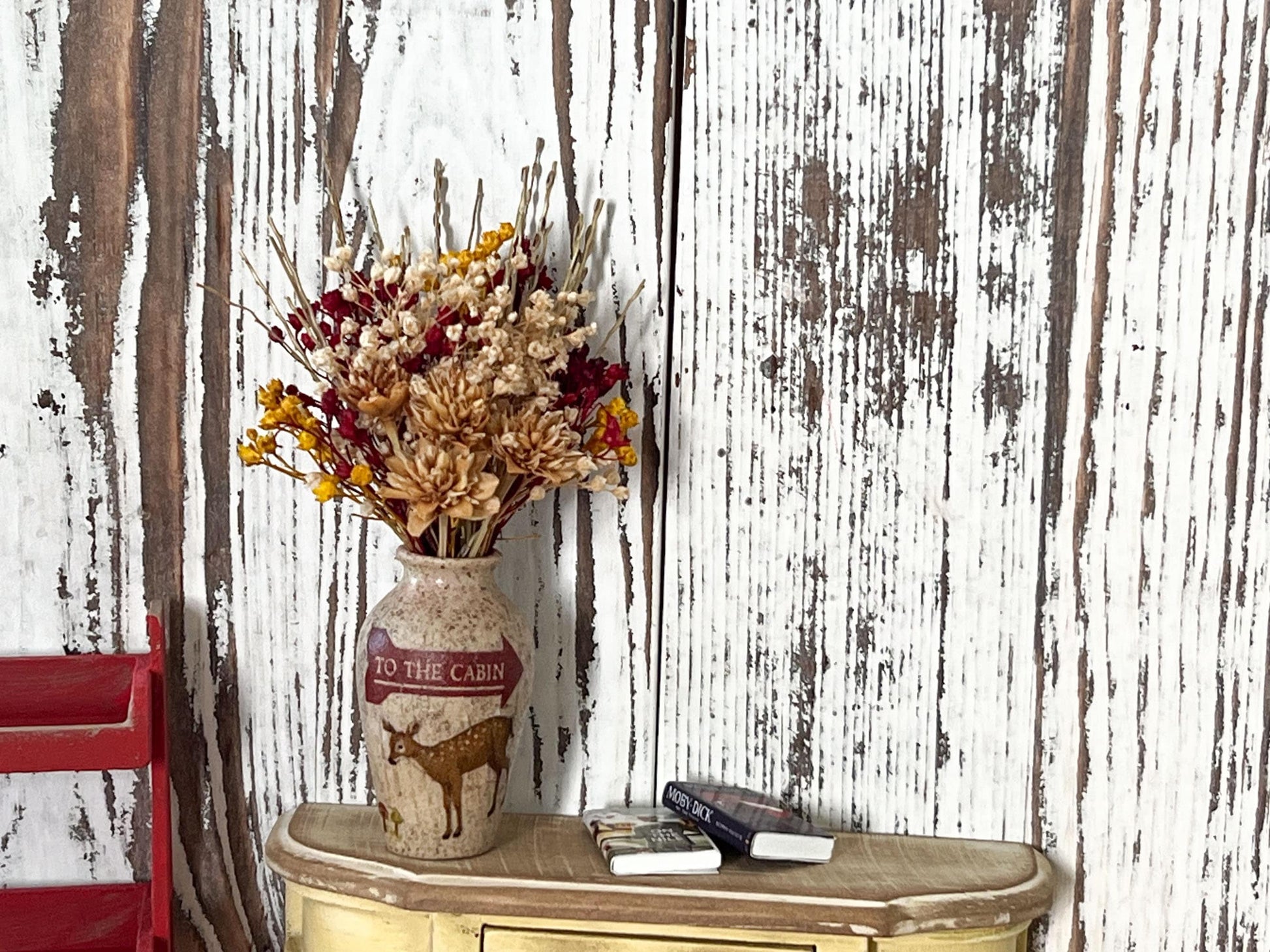 Miniature Stoneware Vase 1:6 Scale – Cabin Decoupage for Dollhouses __etsy:5944128381