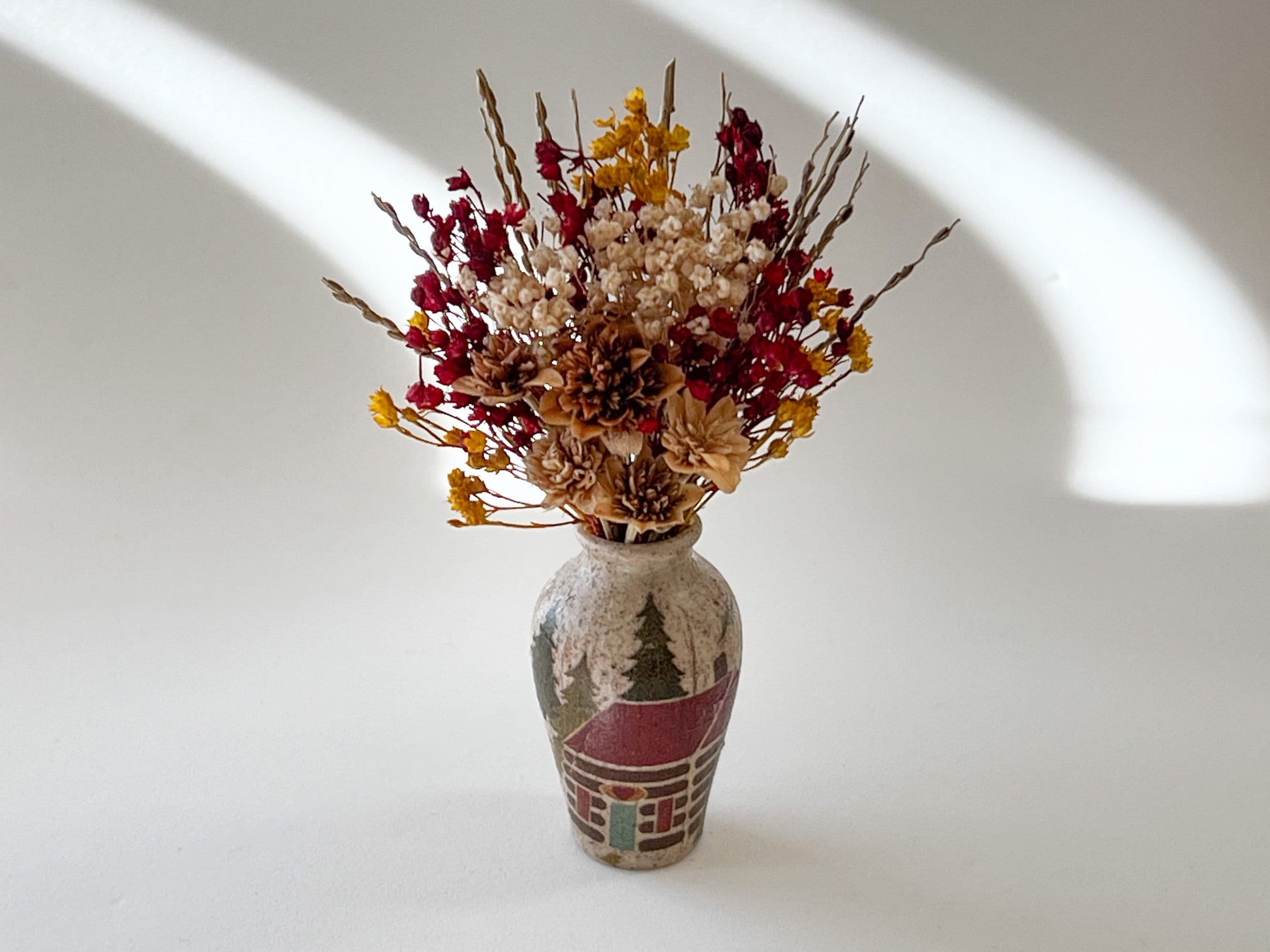 Miniature Stoneware Vase 1:6 Scale – Cabin Decoupage for Dollhouses __etsy:5944128399