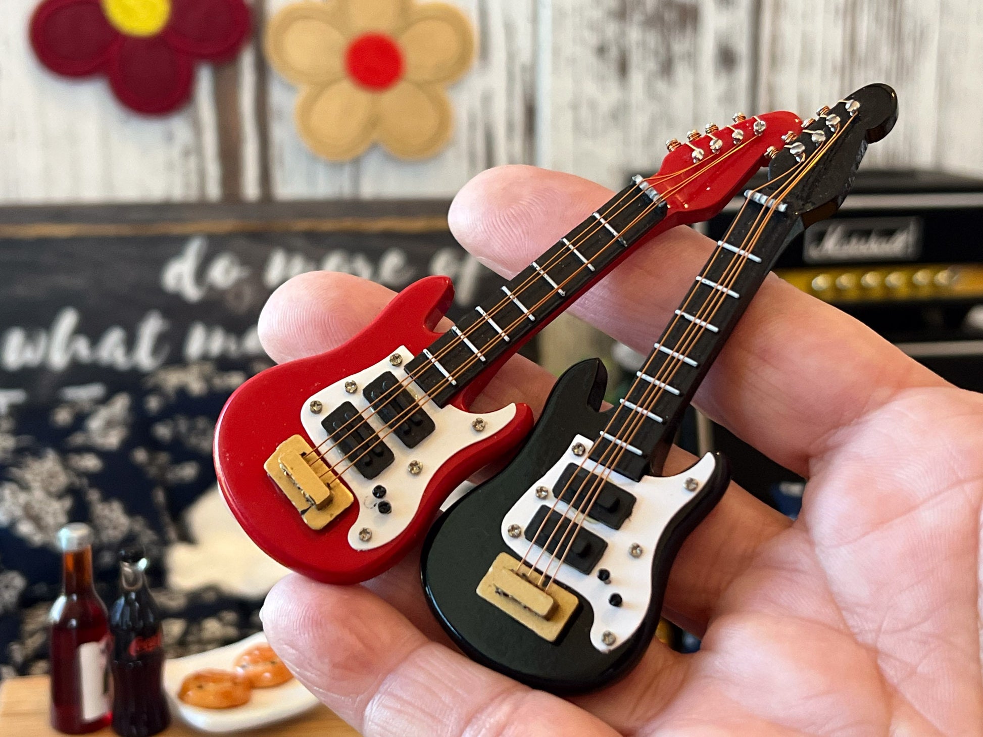 Miniature Stratocaster Guitar Replica 1:12 Scale - Dollhouse Music Room Accessory __etsy:5844043692