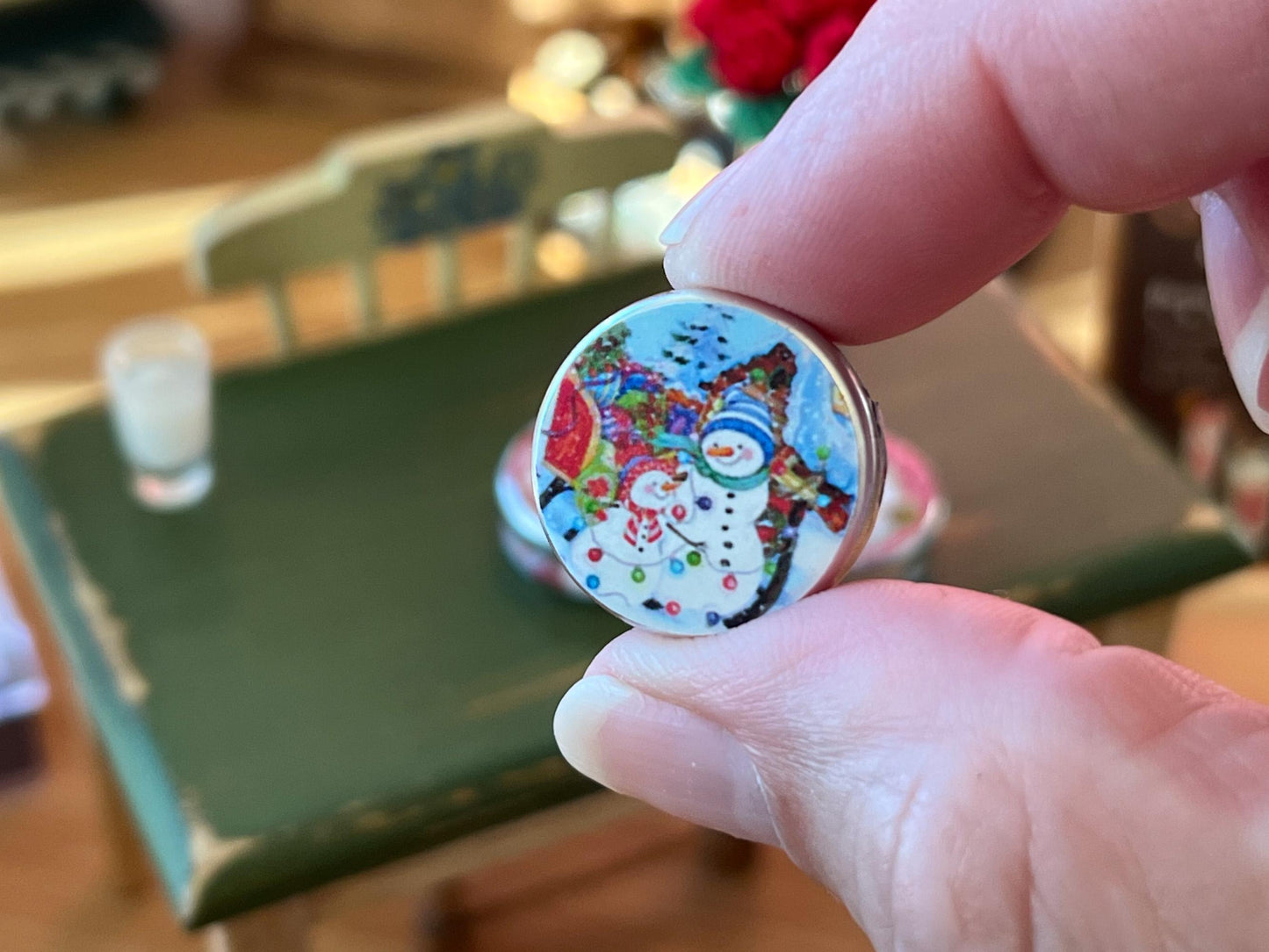 Miniature Tin Box and Sugar Cookies - 1:12 Scale | Dollhouse Valentine's Day Treat - Christmas __etsy:7410745011