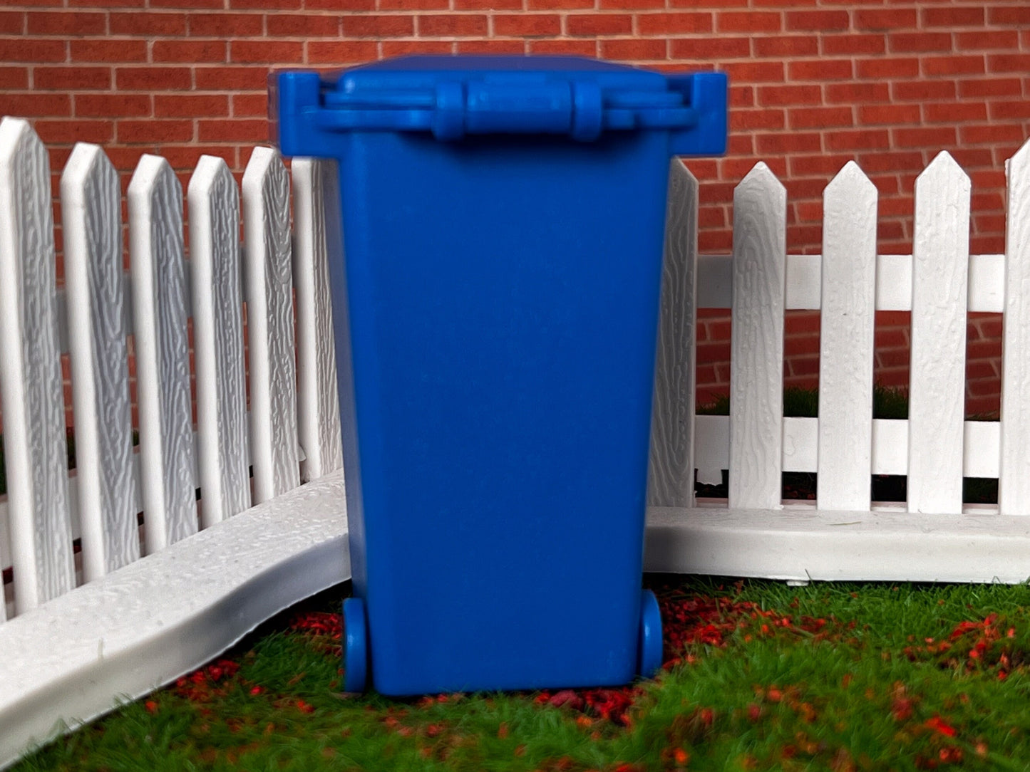 Miniature Trash Cans 1:12 Scale-Dollhouse Bins with Lids and Wheels-Blue or Green __etsy:5417462979
