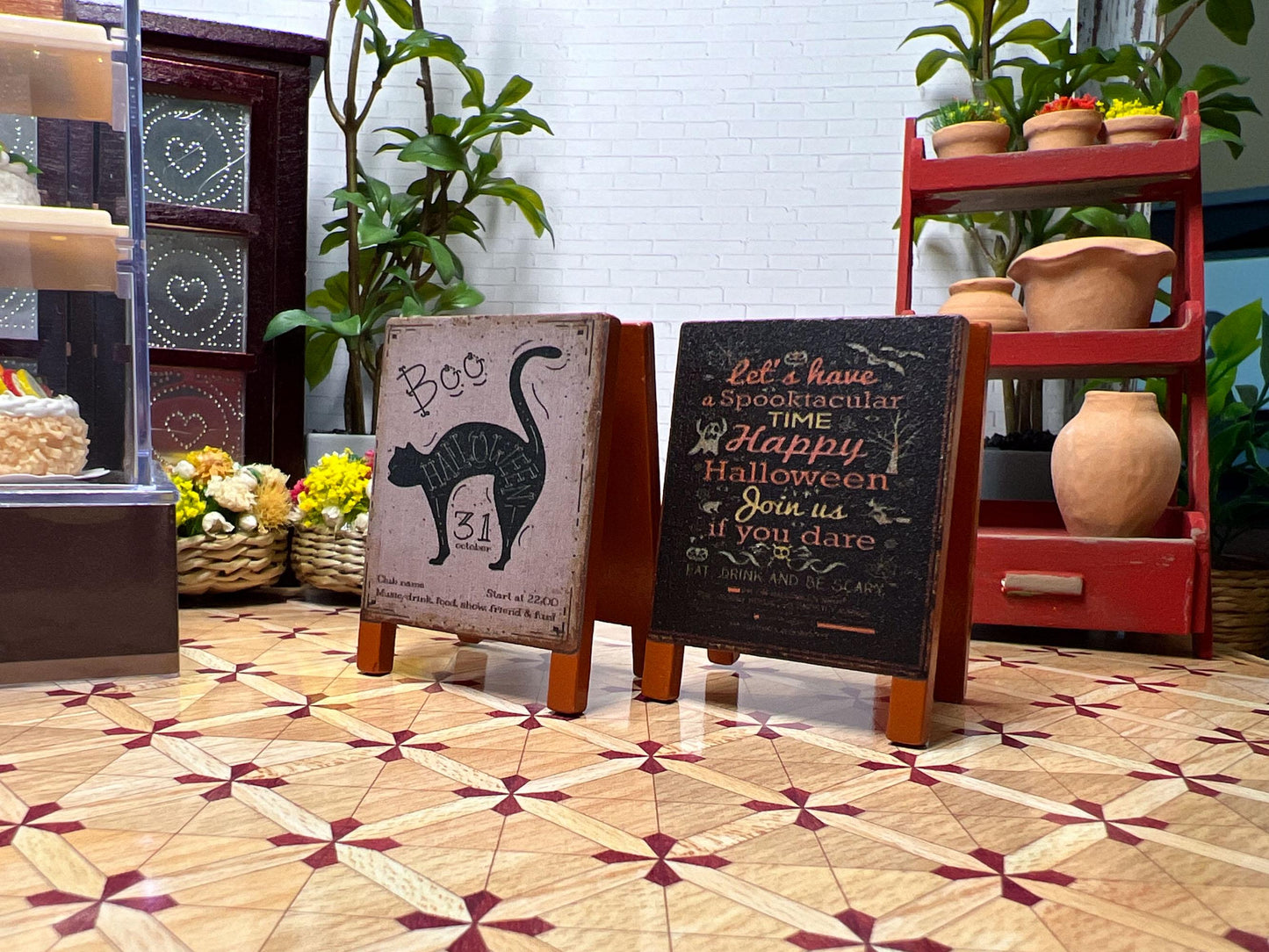 Miniature Vintage Wooden Signboards – 1:12 Scale Dollhouse Coffee Shop, Holiday, and Pub Signs __etsy:6409271987
