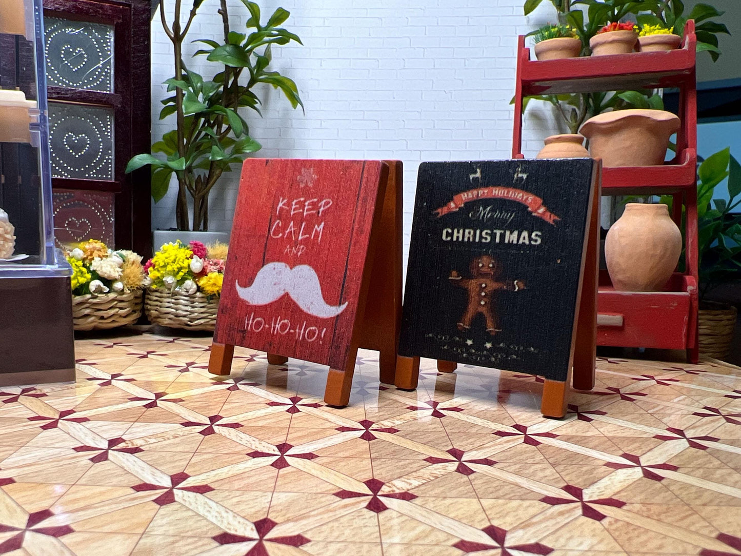 Miniature Vintage Wooden Signboards – 1:12 Scale Dollhouse Coffee Shop, Holiday, and Pub Signs __etsy:6361192680