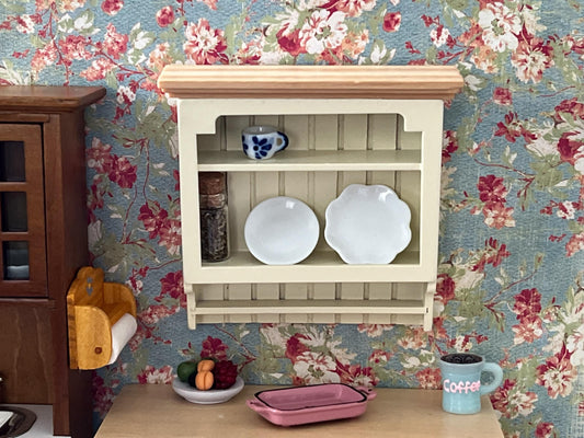 Miniature Wall Hanging Shelf – 1:12 Scale - Dollhouse Country Kitchen Storage & Display __etsy:5820669407