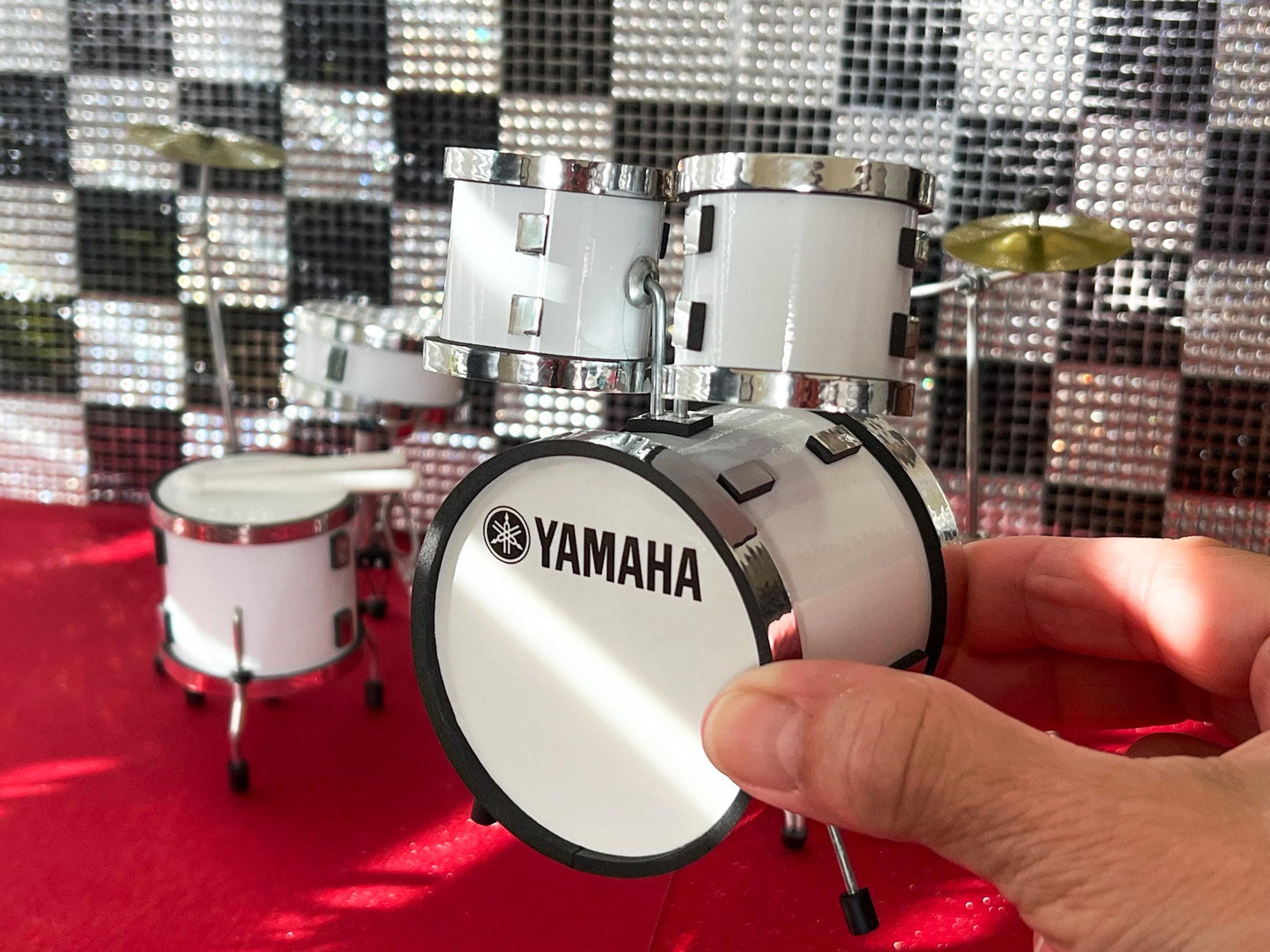 Miniature White YAMAHA Drum Set 1:12 Scale - Dollhouse Music Instruments __etsy:7300279697