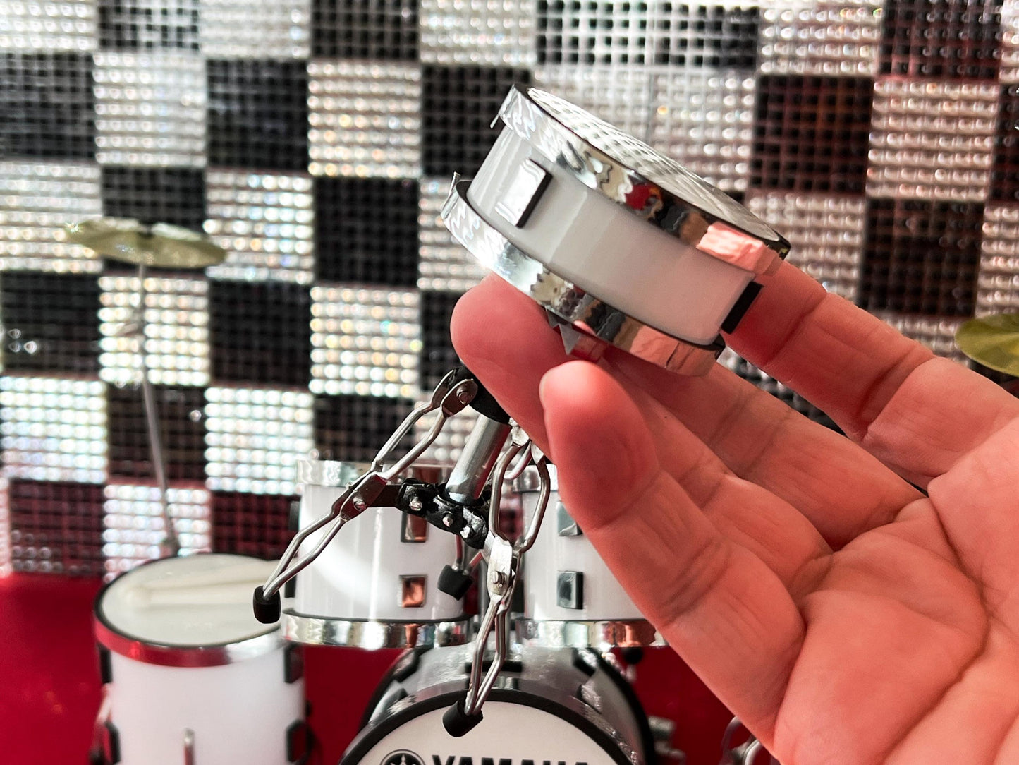 Miniature White YAMAHA Drum Set 1:12 Scale - Dollhouse Music Instruments __etsy:7252329096