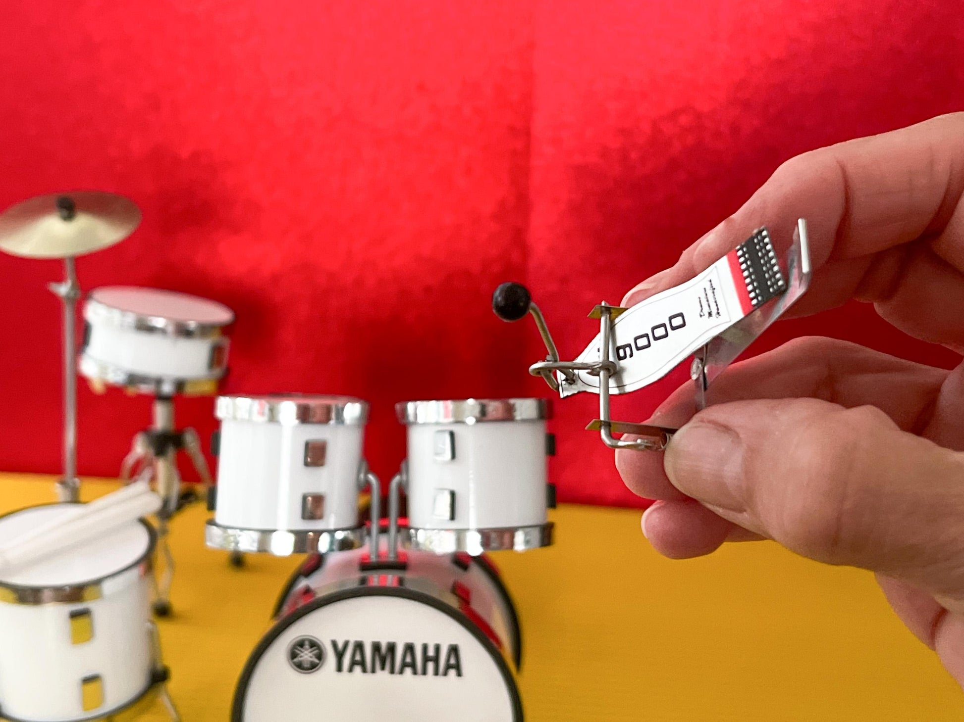 Miniature White YAMAHA Drum Set 1:12 Scale - Dollhouse Music Instruments __etsy:7252329206