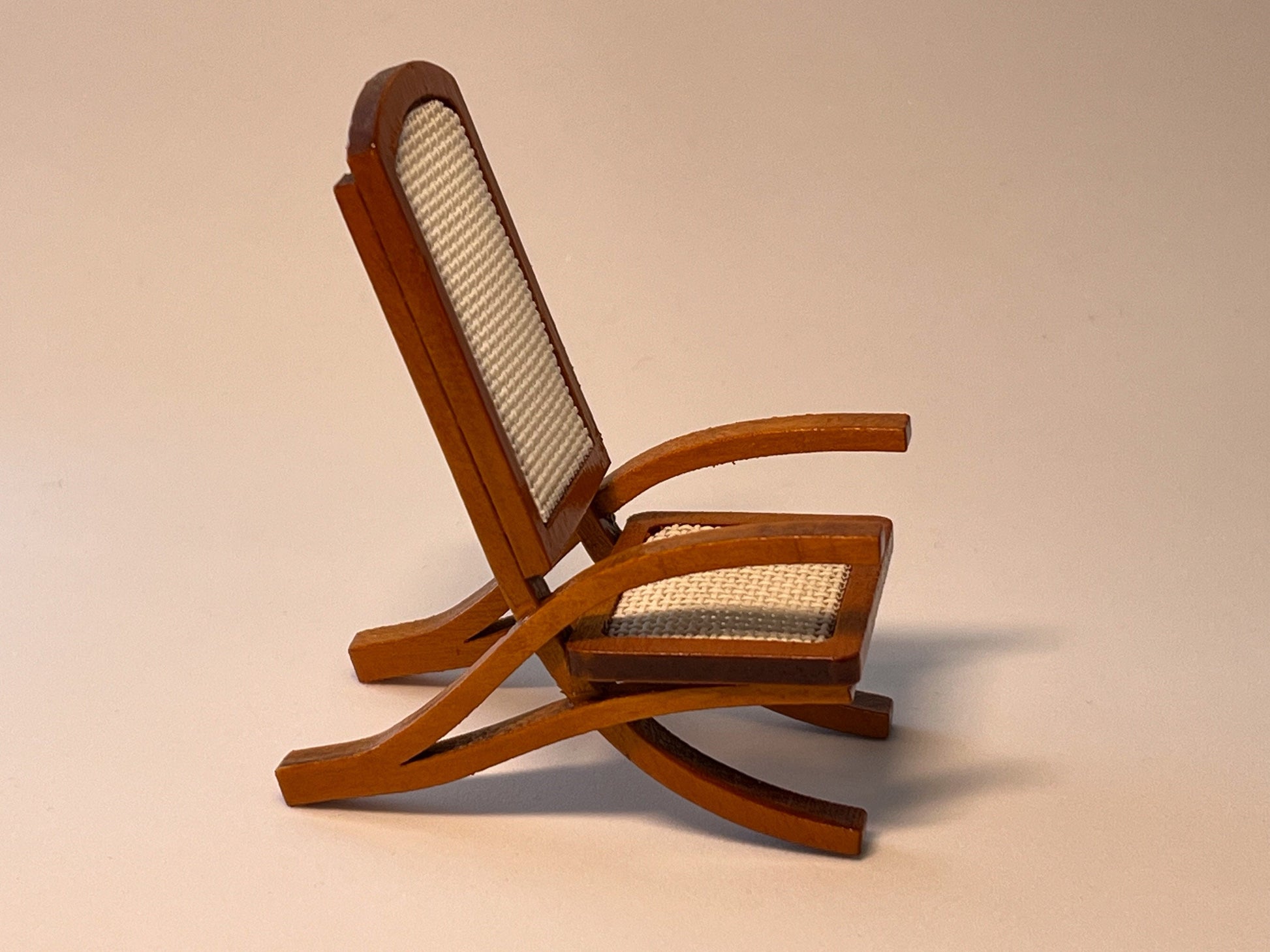 Miniature Wooden Chaise –  1:12 Scale Dollhouse Furniture Recliner Chair for Living Room __etsy:5498385882