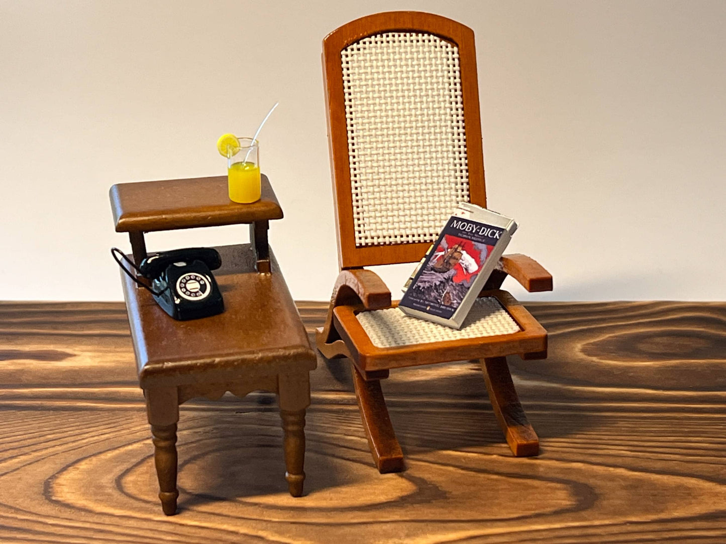 Miniature Wooden Chaise –  1:12 Scale Dollhouse Furniture Recliner Chair for Living Room __etsy:5498385450