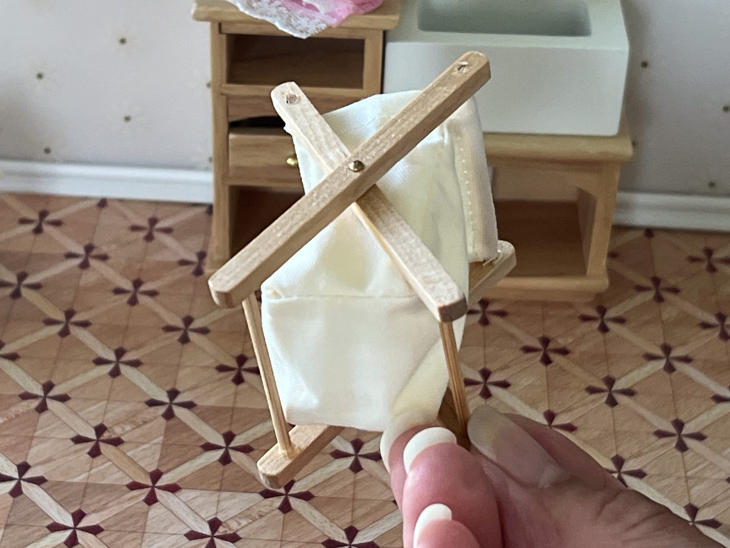 Miniature Wooden Folding Laundry Hamper 1:12 Scale – Dollhouse Bathroom or Laundry Decor __etsy:6263818035