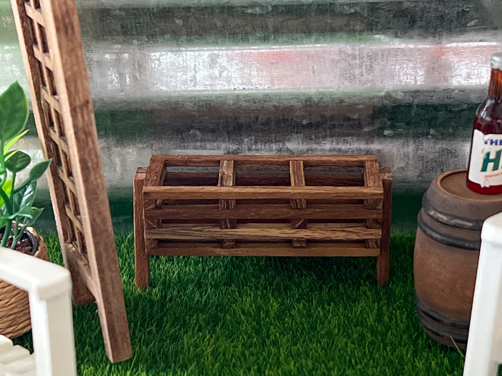 Miniature Wooden Planter Box  1:12 Scale –  Dollhouse Garden Decor | 3-Section Flower Box __etsy:6088492487
