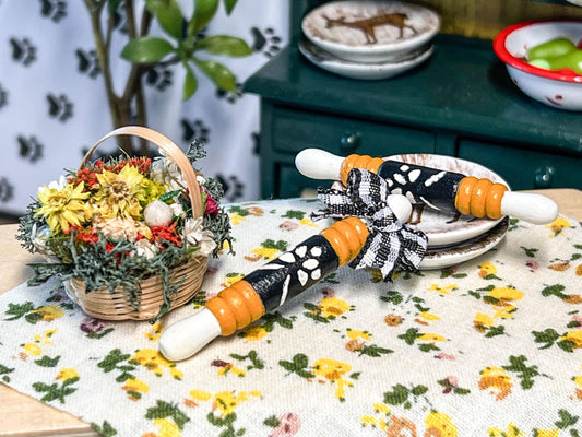 Miniature 1:12 Wooden Rolling Pin – Handcrafted Dollhouse Bakery Accessory __etsy:6691425710