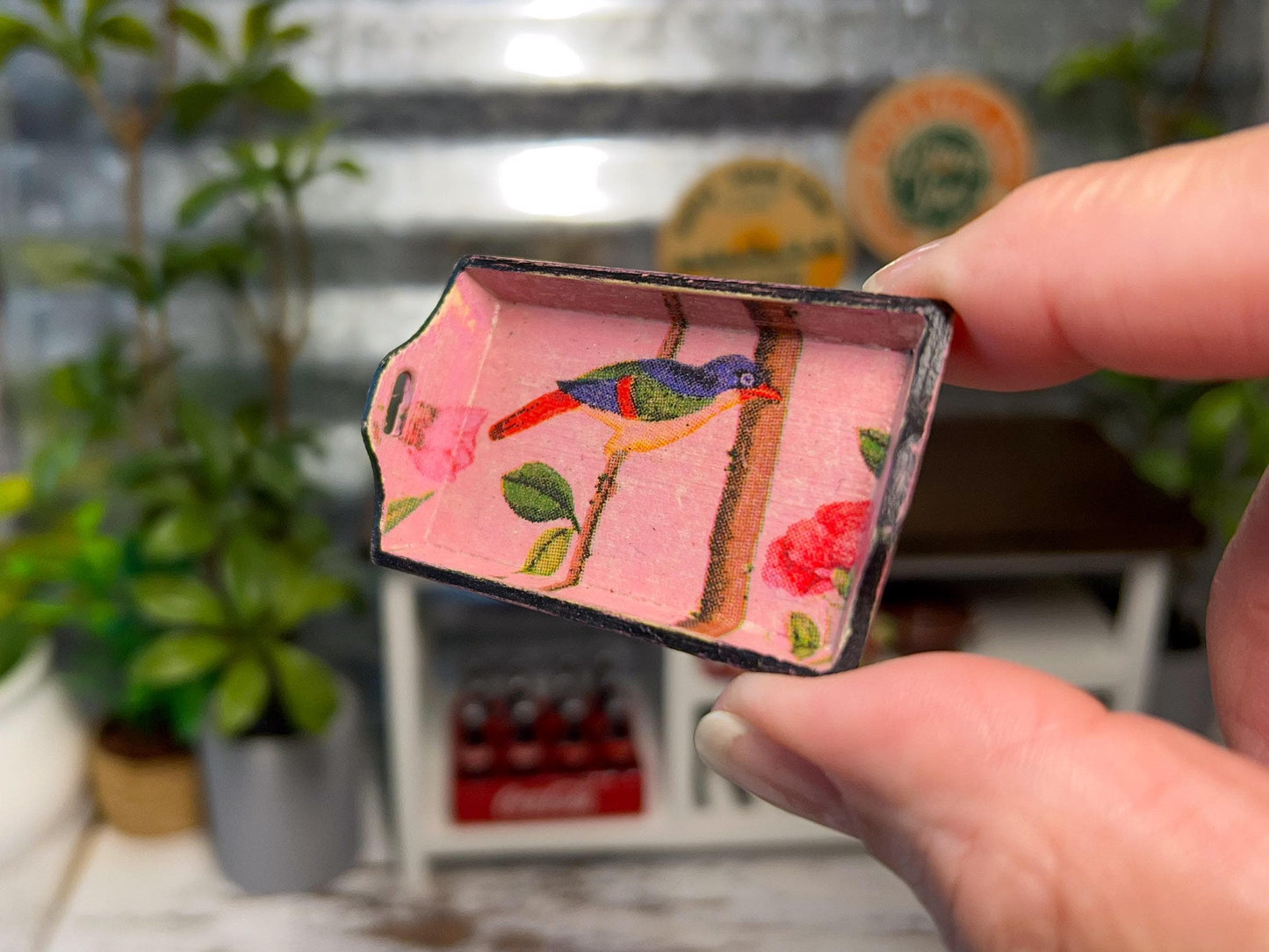 Miniature Wooden Serving Tray 1:12 Scale –  Pink Tea & Carrying Tray for Dollhouse __etsy:7702678997