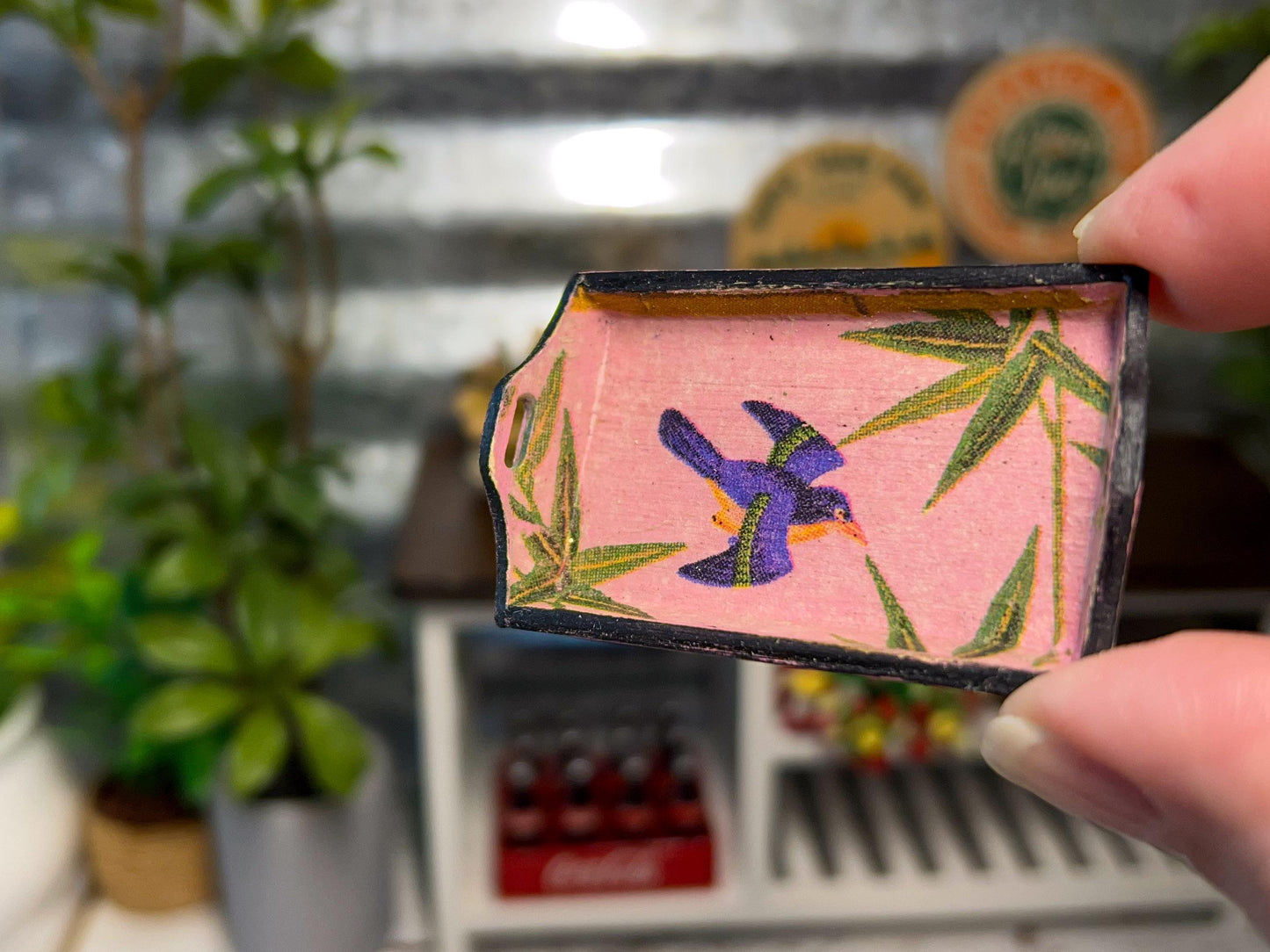 Miniature Wooden Serving Tray 1:12 Scale –  Pink Tea & Carrying Tray for Dollhouse __etsy:7702679015