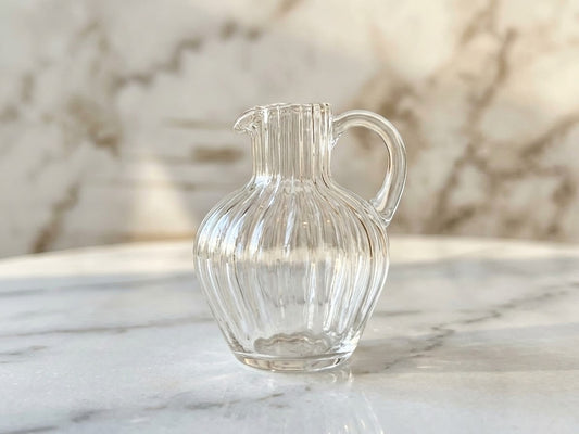 1:6 Scale Miniature Clear Glass Pitcher Vase – Dollhouse Table Decor, Farmhouse Kitchen Accessory