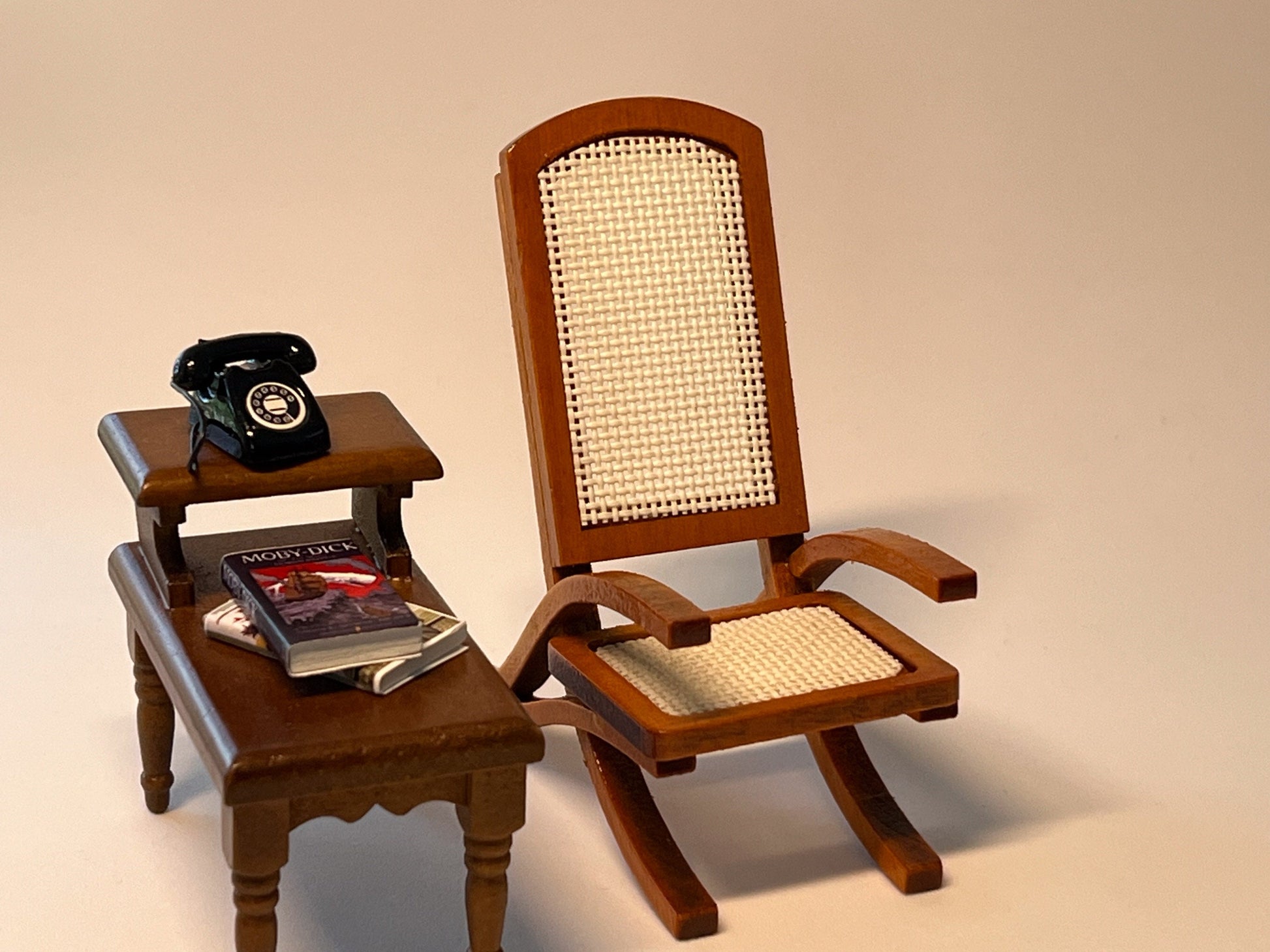 Miniature Wooden Chaise –  1:12 Scale Dollhouse Furniture Recliner Chair for Living Room __etsy:5498385458