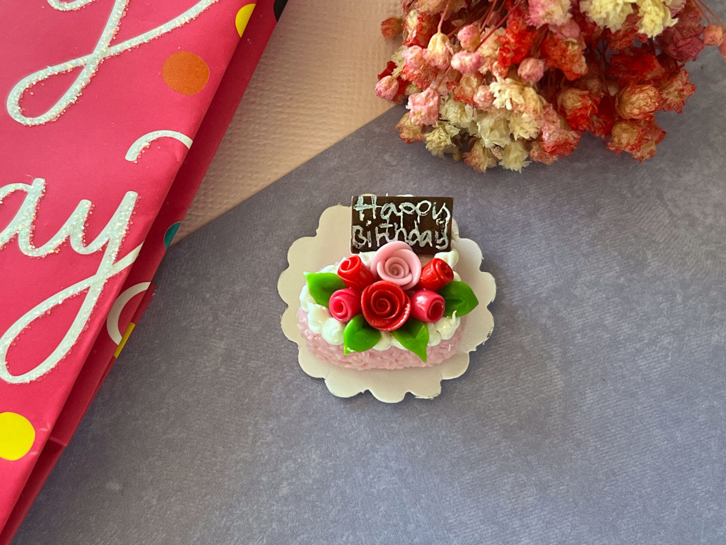 Dollhouse Miniature Heart Cakes: 12th Scale Bakery Decor __etsy:5676321623