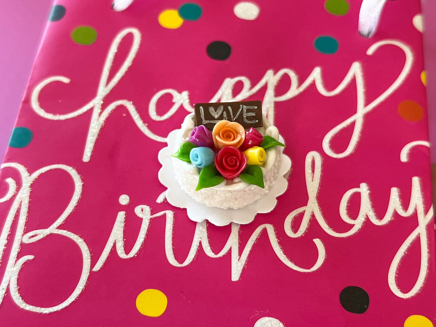 Miniature Round Cakes 1:12 Scale –  Dollhouse Bakery Birthday Celebration __etsy:5902348472