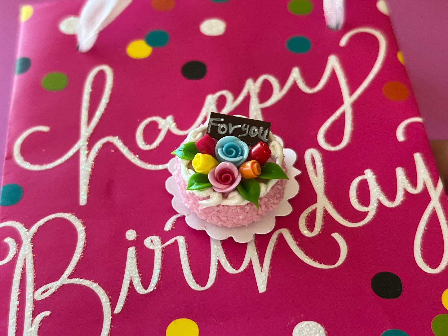 Miniature Round Cakes 1:12 Scale –  Dollhouse Bakery Birthday Celebration __etsy:5950426591