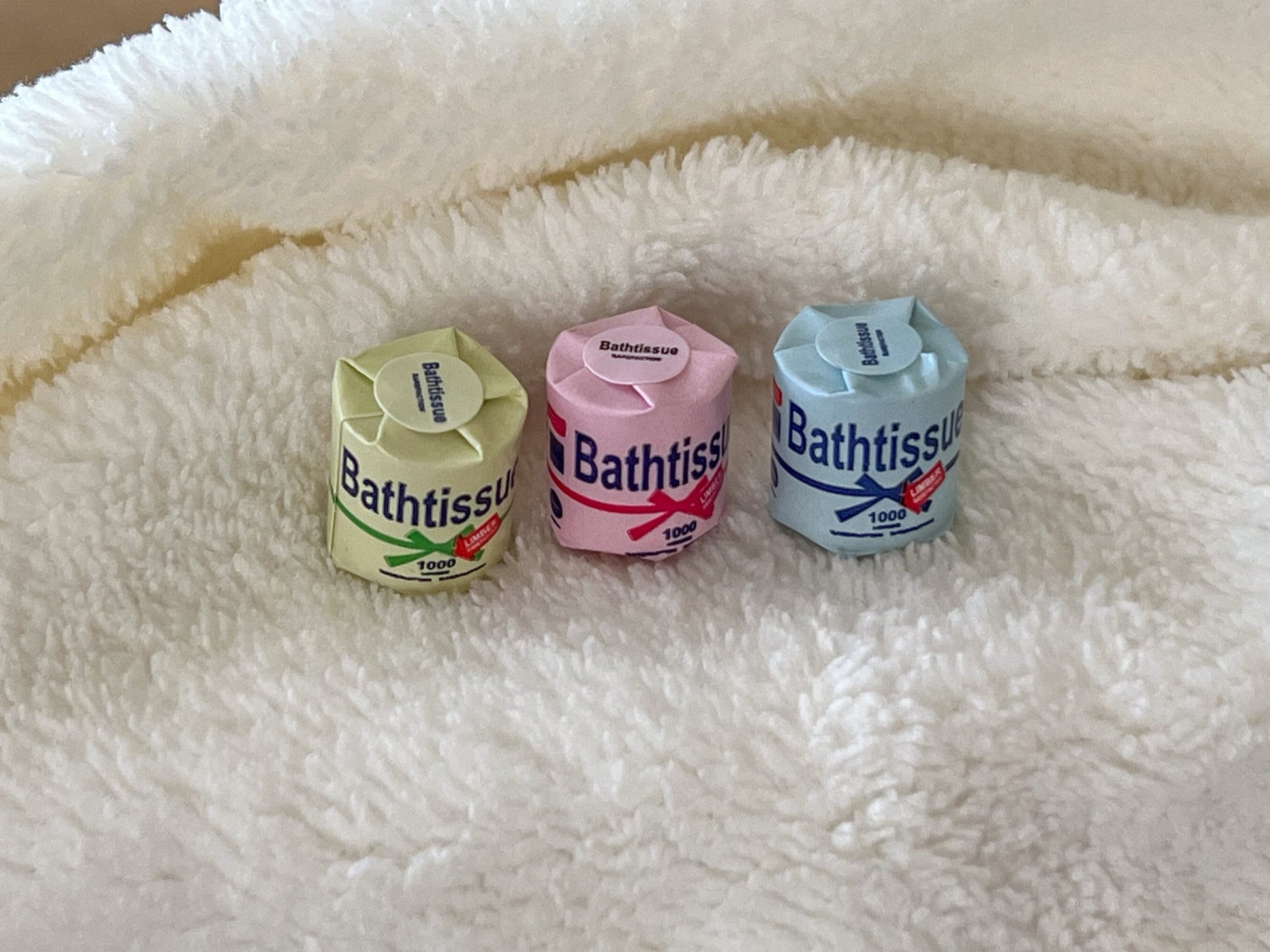 Miniature Toilet Paper Roll 3PC Set –1:12 Scale - Bathroom Accessory __etsy:6052388149