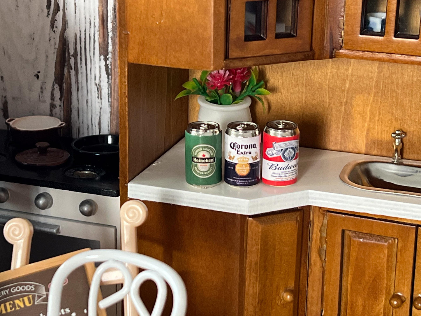 Miniature Beer Cans – 1:12 Scale, Realistic Dollhouse Bar Accessories __etsy:6465003888