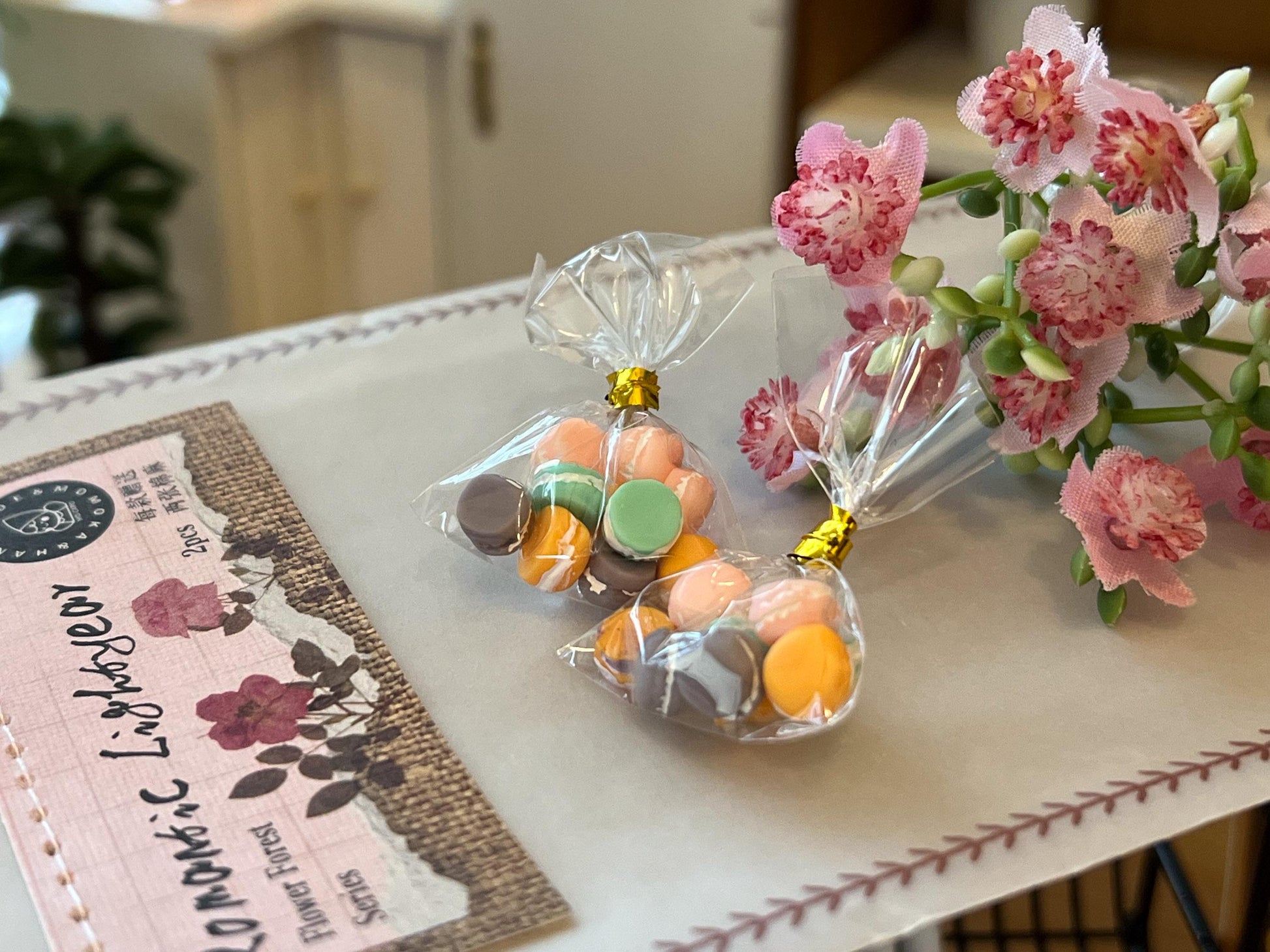 Miniature Macaroons in Bag – 1:12 Scale - 1 Bag with 10 Macaroons Dollhouse Dessert __etsy:6497761236