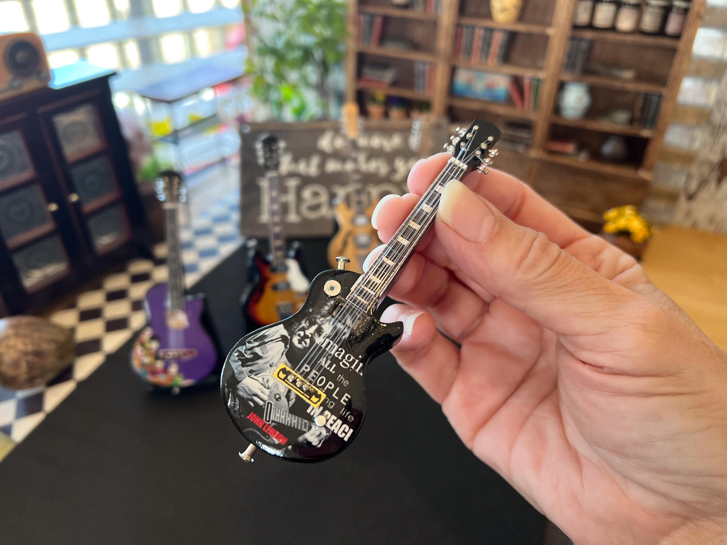 Miniature Beatles Guitar 1:12 Scale – Dollhouse Acoustic or Electric Guitar | Music Room Decor __etsy:6622188041