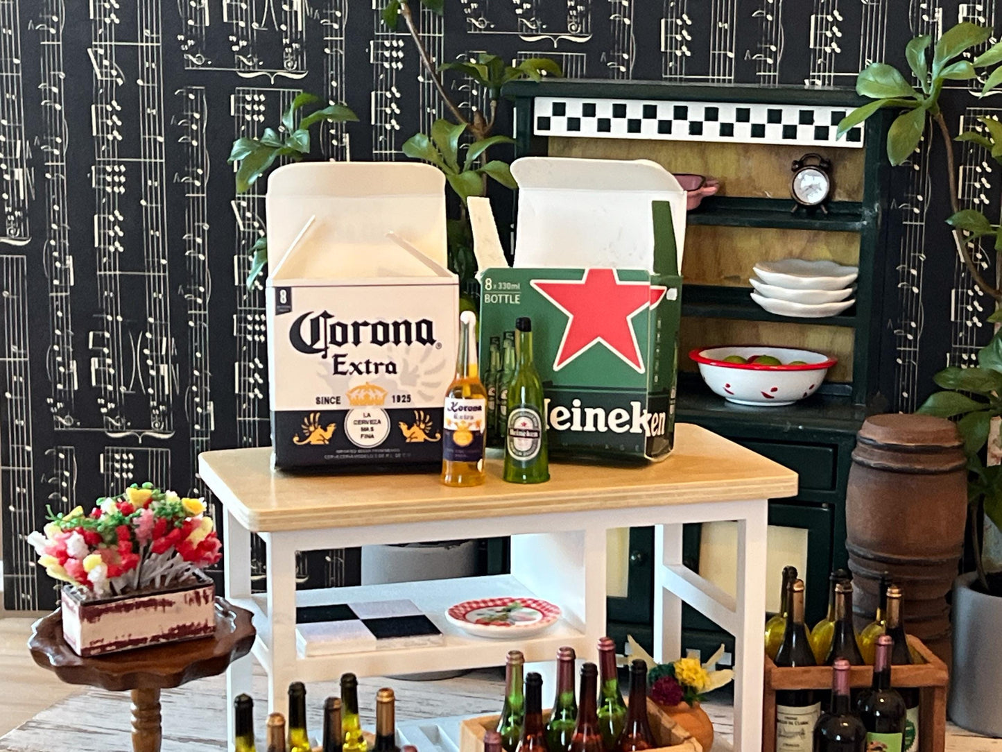 Miniature 1:12 Scale 8-Pack Beer  –  Cardboard Box for Bar, Home & Party Decor __etsy:6670013280