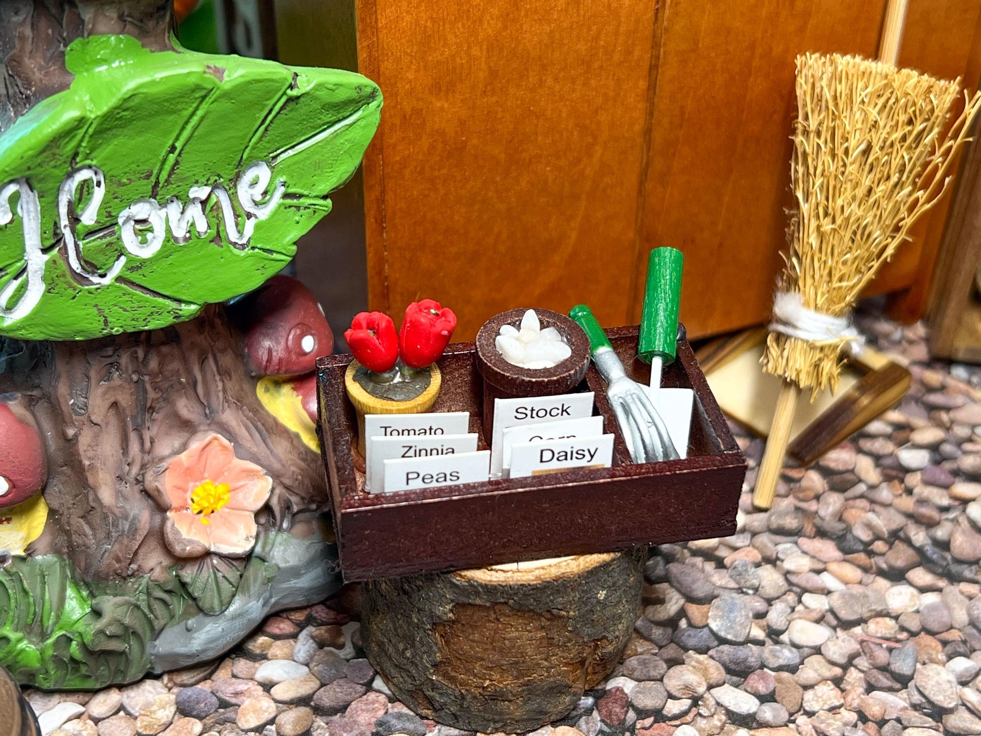 Miniature Wooden Box Gardening Set – 1:12 Scale - Dollhouse Garden Seeds with Accessories __etsy:6777758196