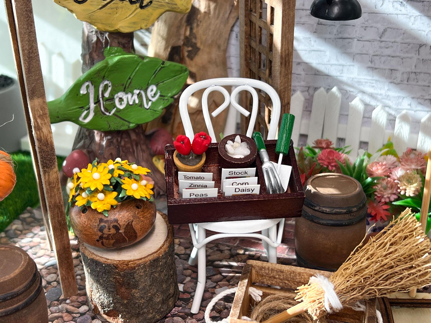 Miniature Wooden Box Gardening Set – 1:12 Scale - Dollhouse Garden Seeds with Accessories __etsy:6777758278