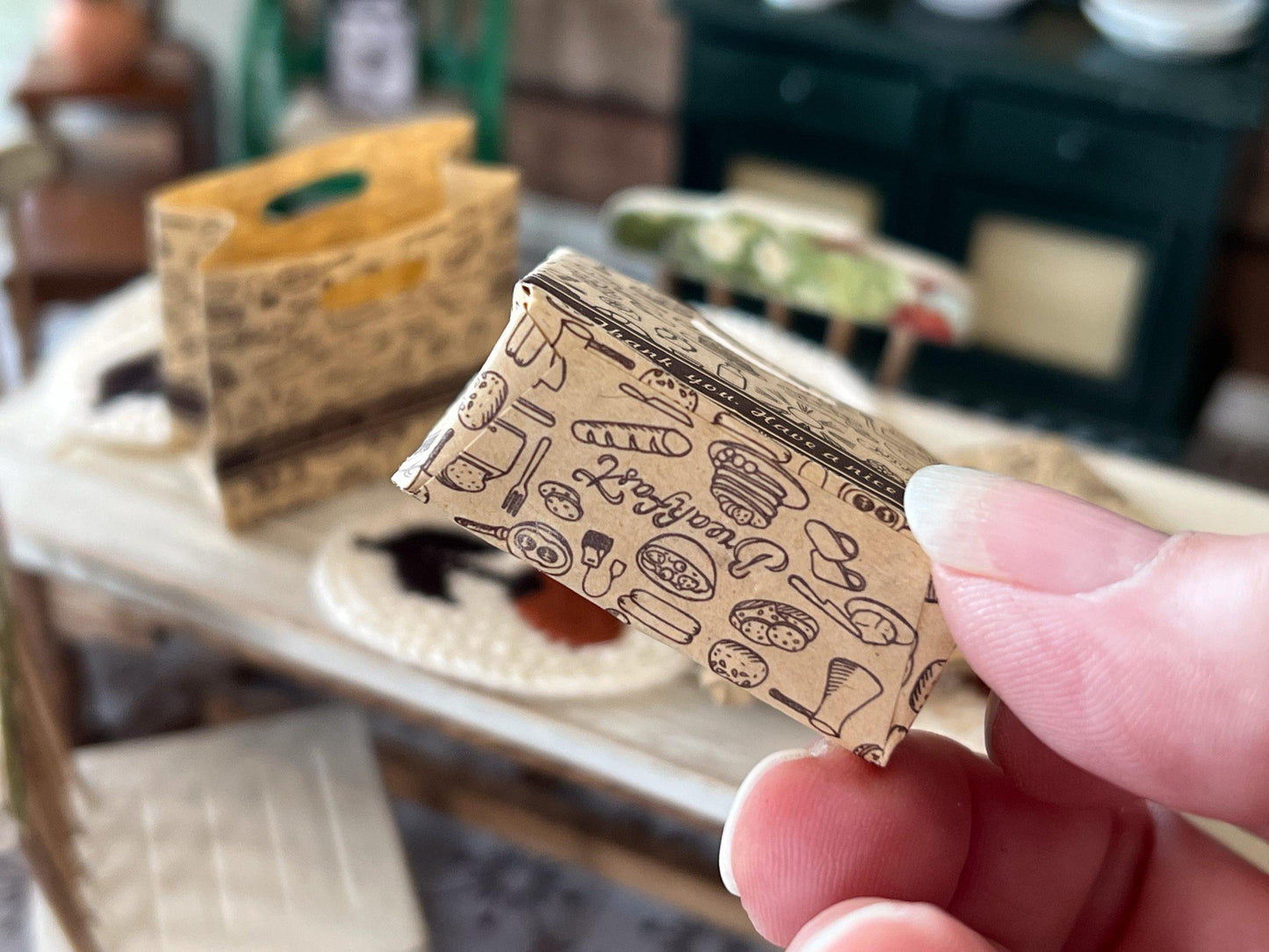 Miniature Bakery Kraft Paper Bags 4PC 1:12 | Scale | Dollhouse Accessory | Mini Grocery Bags __etsy:6835509083