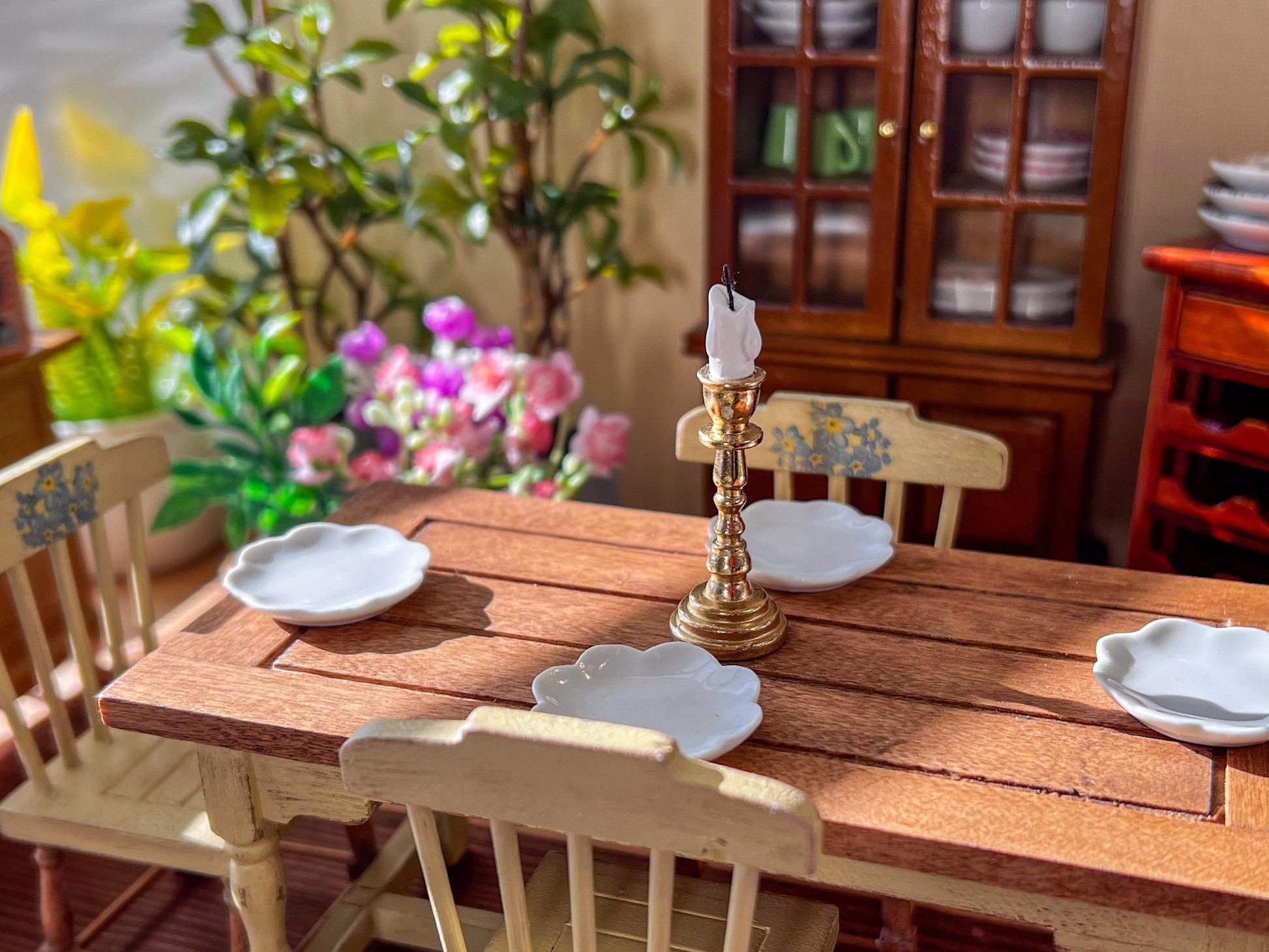 Dollhouse Golden Candlestick Holder 1:6 Scale –  Miniature Antique Metal Tabletop Decor __etsy:6962335324