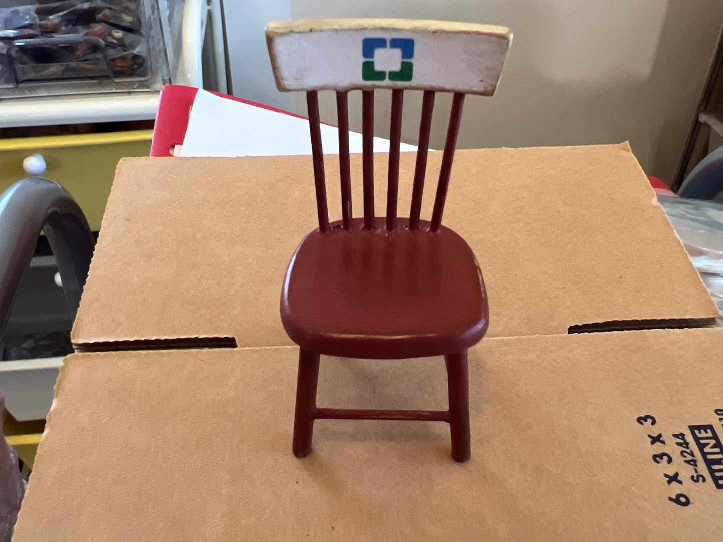 Dollhouse Dining Set – Distressed Painted Table & Chairs, 1:12 Scale __etsy:7362532428