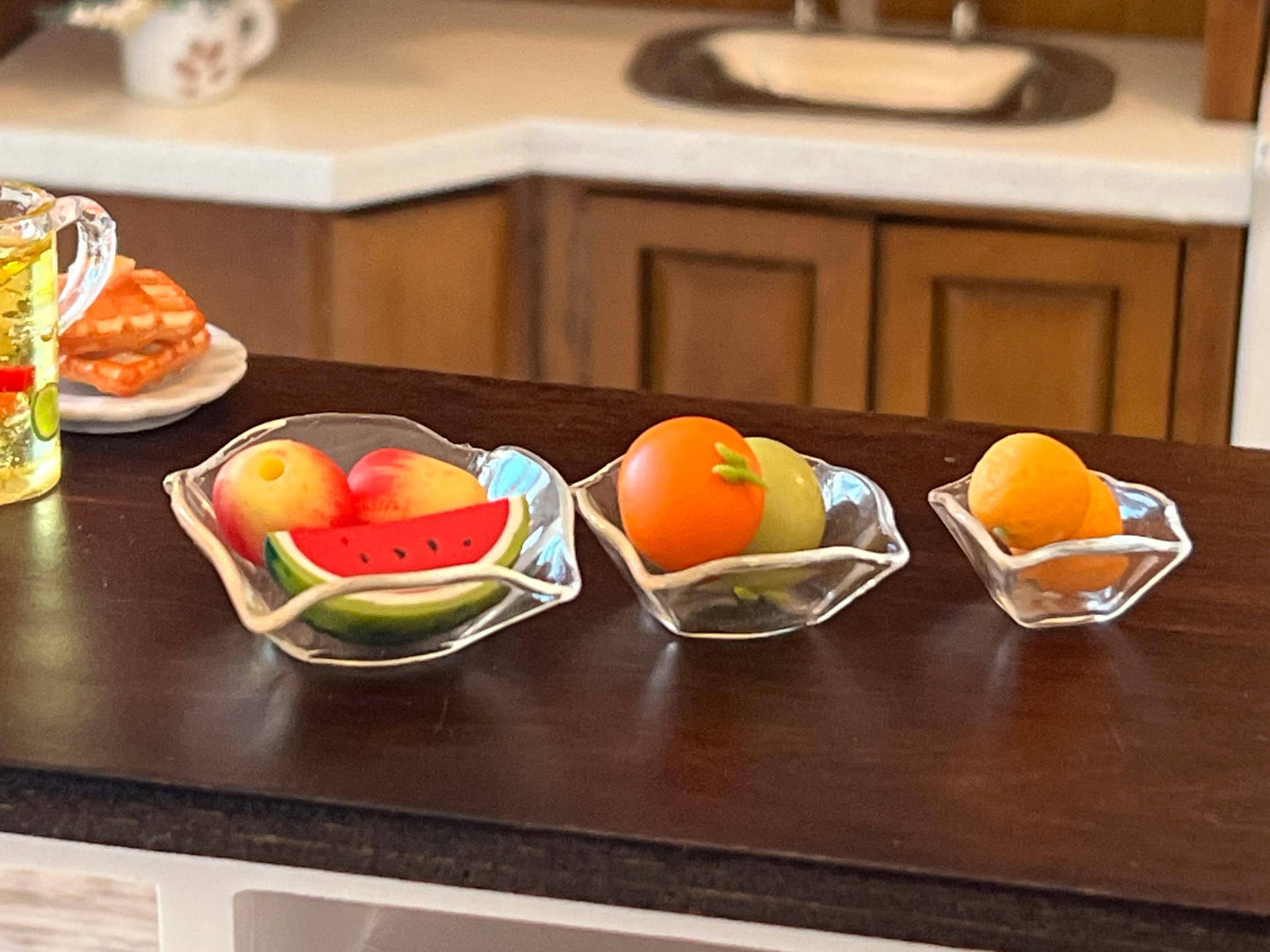Miniature Fruit & Vegetable Plates – 1:12 Scale - Dollhouse Supermarket Fruits Kitchen Decor __etsy:7894096157