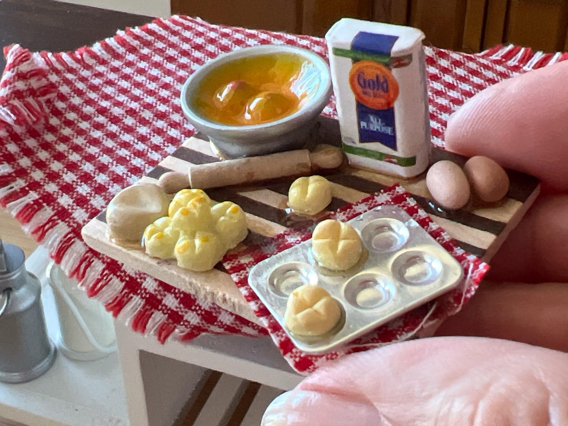 Miniature Baking Set 1:12 Scale- Dollhouse Kitchen Food-Baking Prep Set __etsy:7974334245
