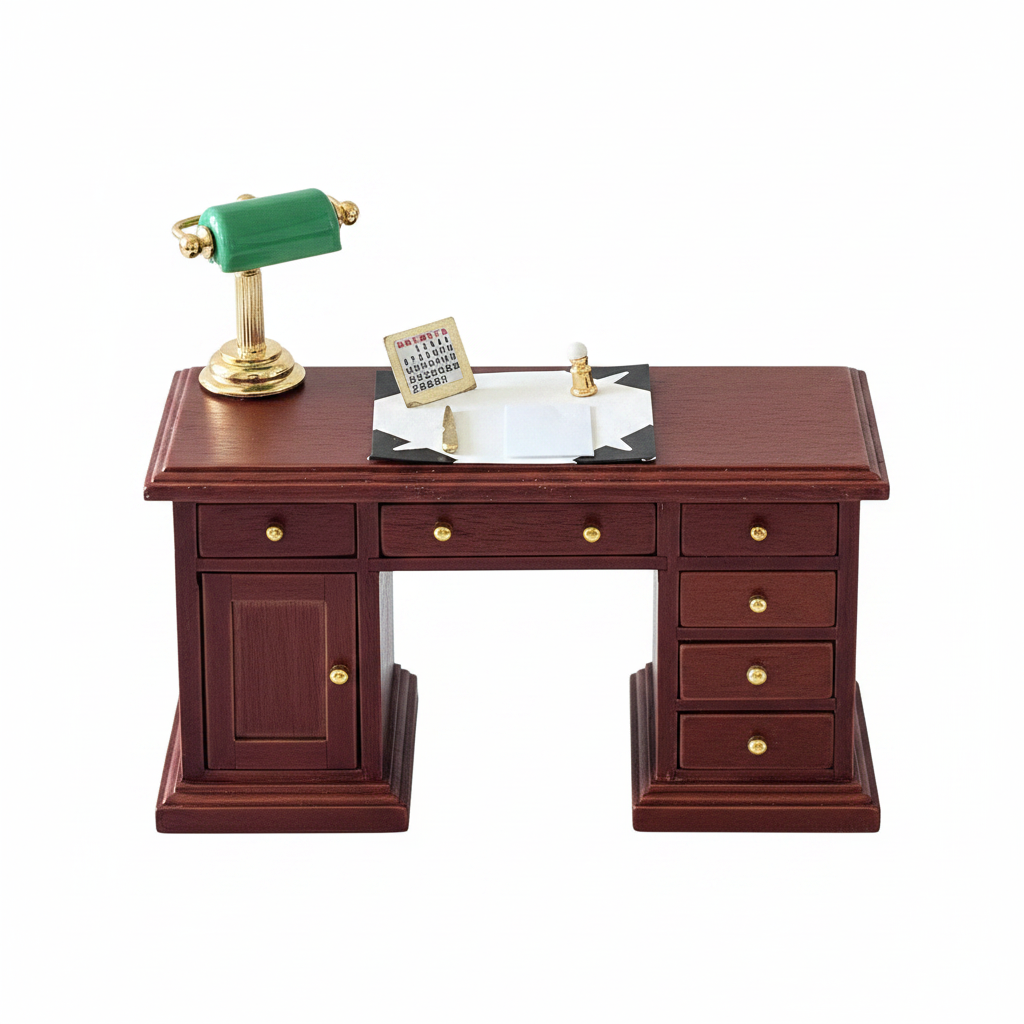 1:12 Scale Miniature Desk Set – White Background