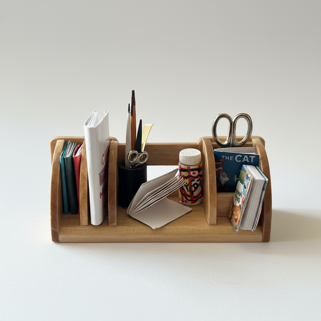 1:12 Scale Miniature Office Organizer – White Background