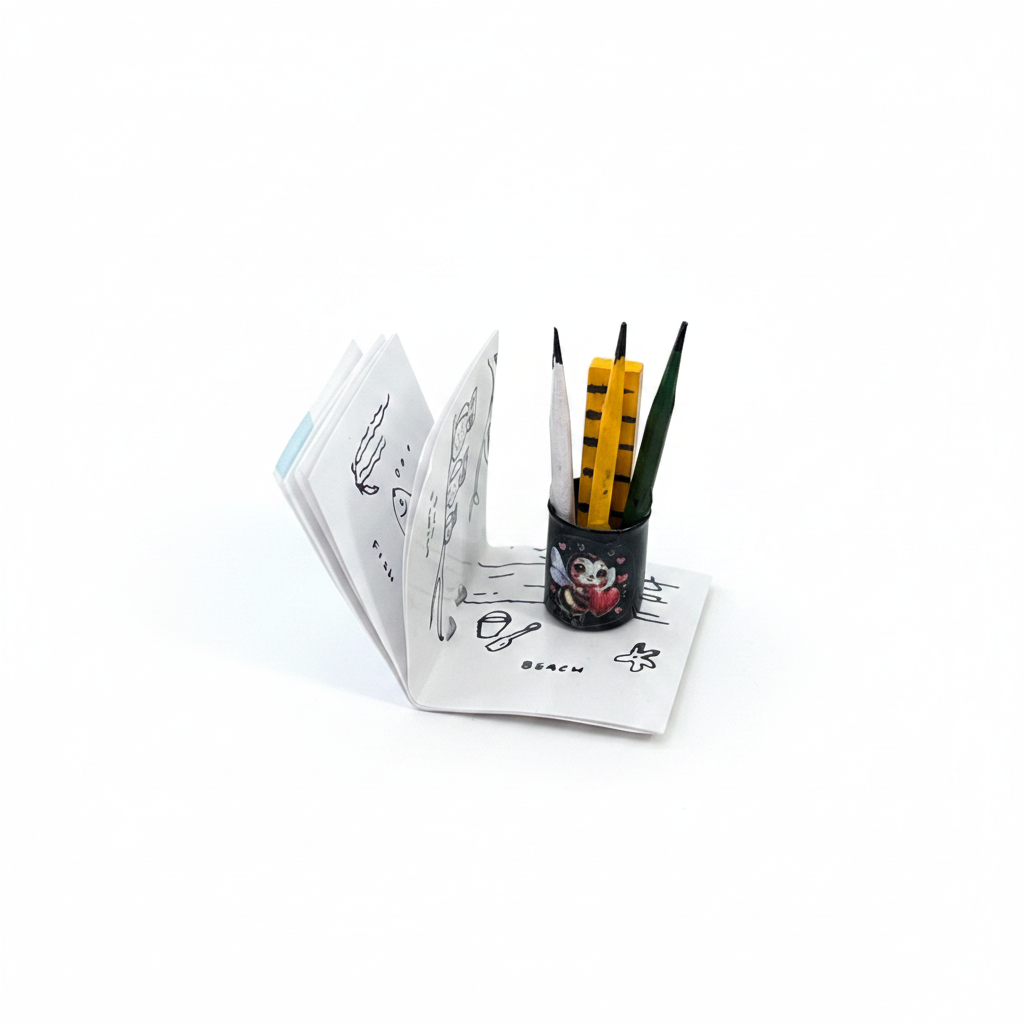 1:12 Scale Miniature School Supply Set – White Background