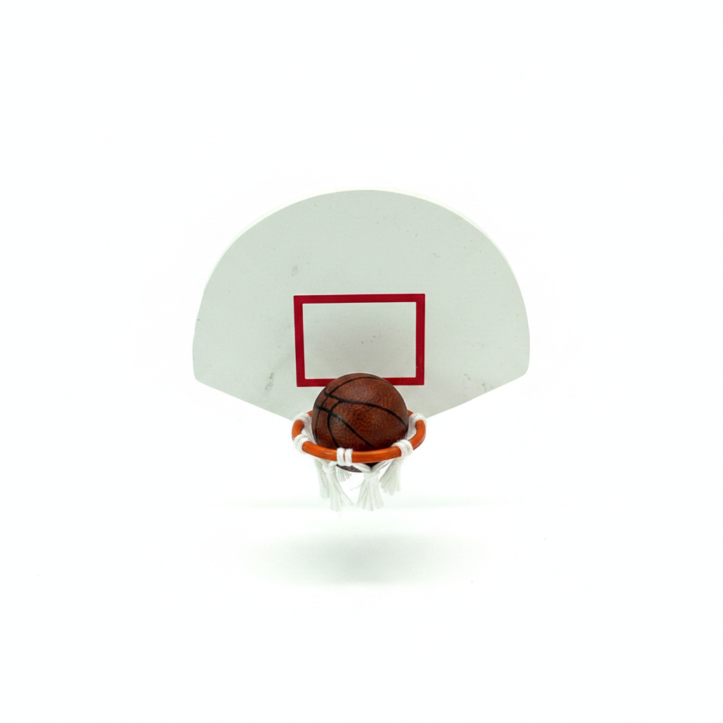 1:12 Scale Miniature Basketball Hoop – White Background