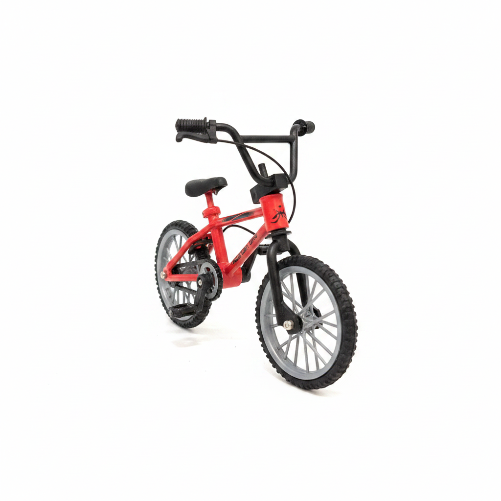 1:12 Scale Miniature Red Mountain Bike – White Background